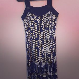 Black Navy and White Soft Flowy Dress